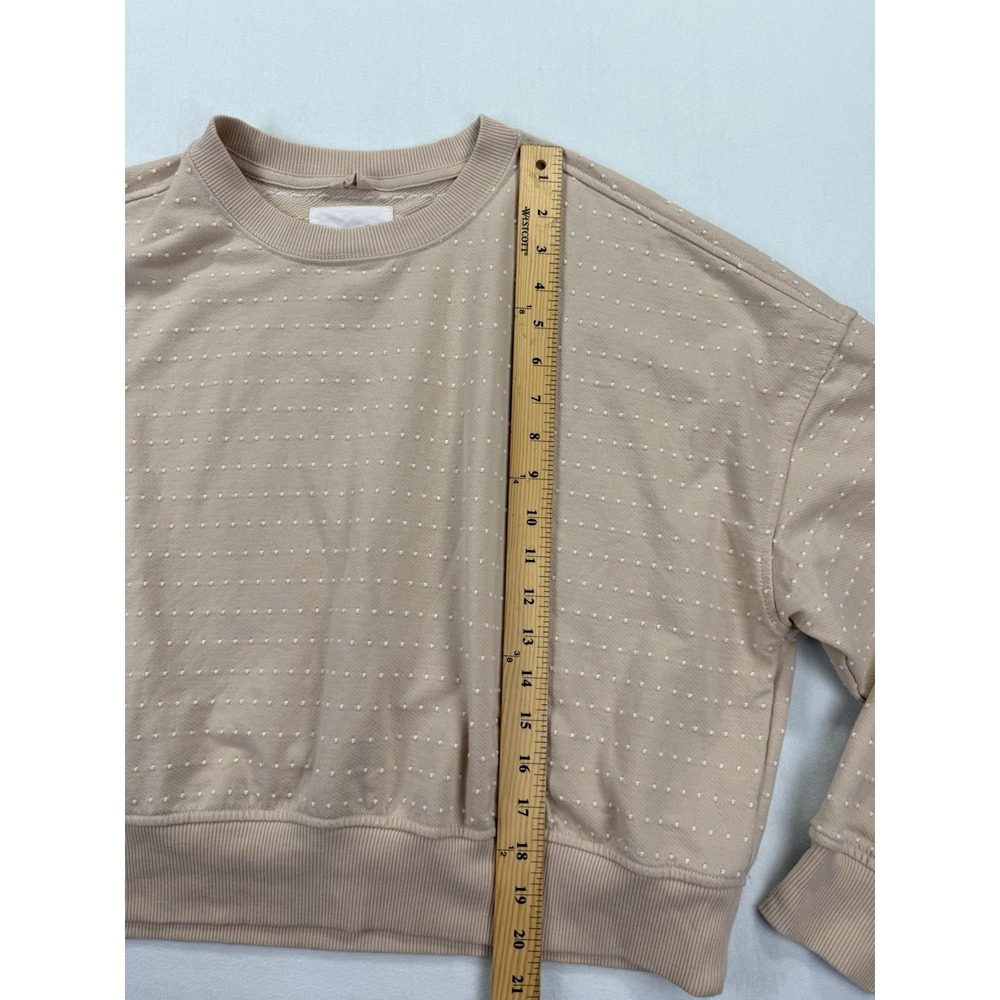 Aerie Take It‎ Easy Cropped Boxy Oversized Sweatshirt S Embroidered Boho Whimsy - Picture 7 of 14